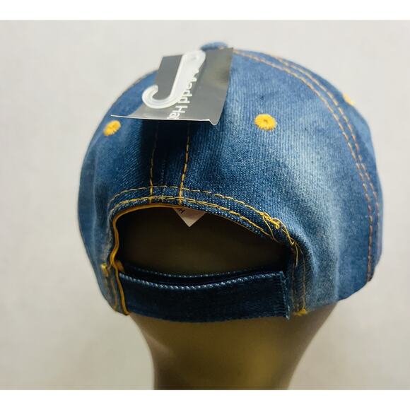 Madd Hatter Womens Cross Rhinestone Blings Hat Blue Adjustable - Picture 6 of 10